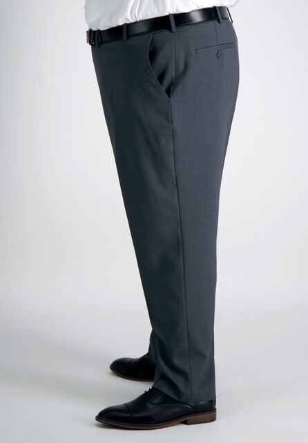 Big &amp; Tall Travel Performance Stria Tic Weave Suit Pant, Dark Heather Grey