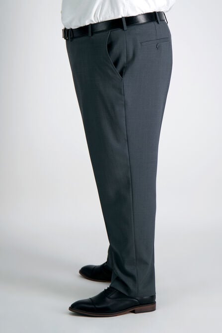 Big &amp; Tall Travel Performance Stria Tic Weave Suit Pant, Dark Heather Grey view# 2
