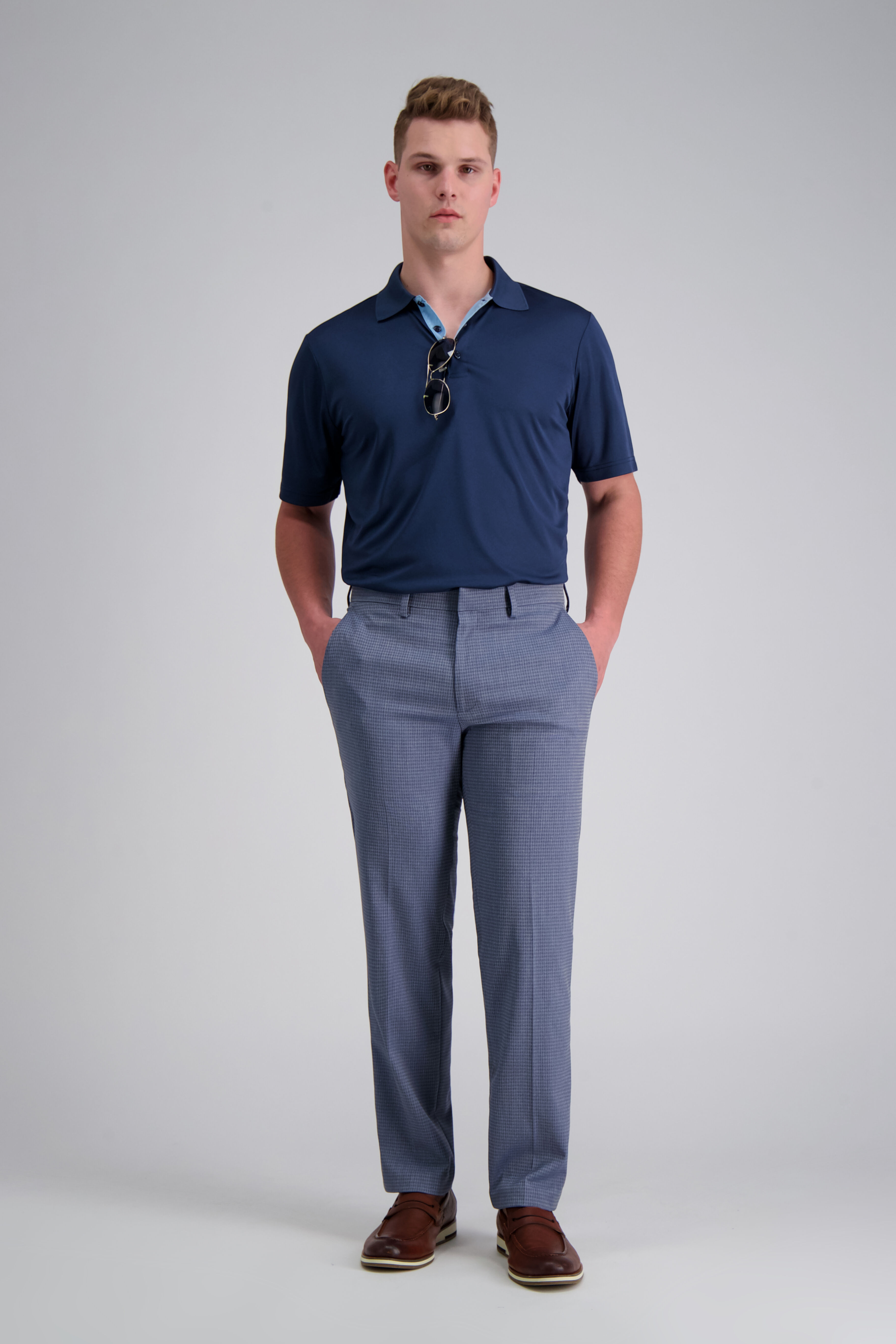 Life Khaki Solid Short Sleeve Polo