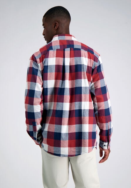 Long Sleeve Flannel Shirt, Red