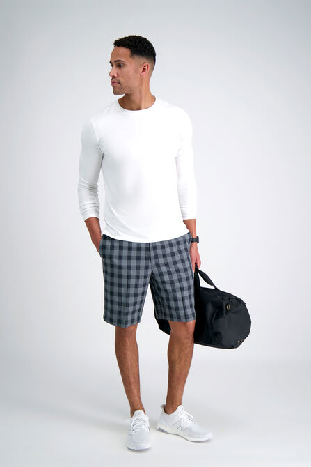 Cool 18&reg; Pro Windowpane Plaid Short, Med Grey view# 2