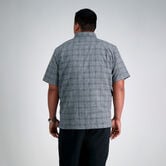 Big &amp; Tall Microfiber Plaid Shirt, Black Marl view# 2