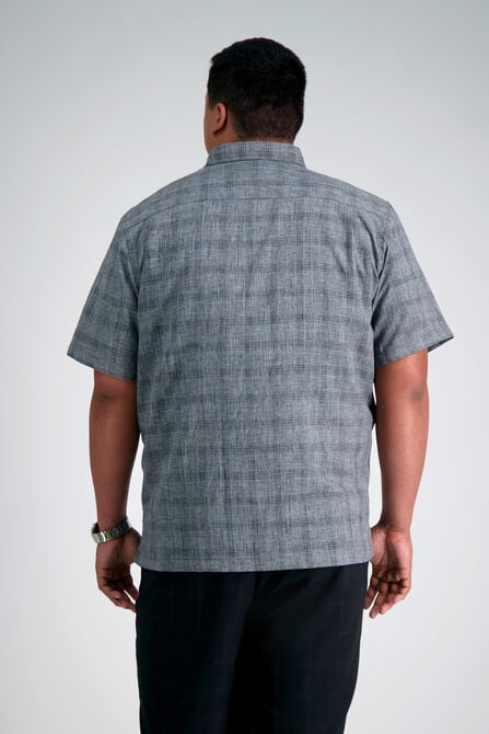 Big &amp; Tall Microfiber Plaid Shirt, Black Marl view# 2