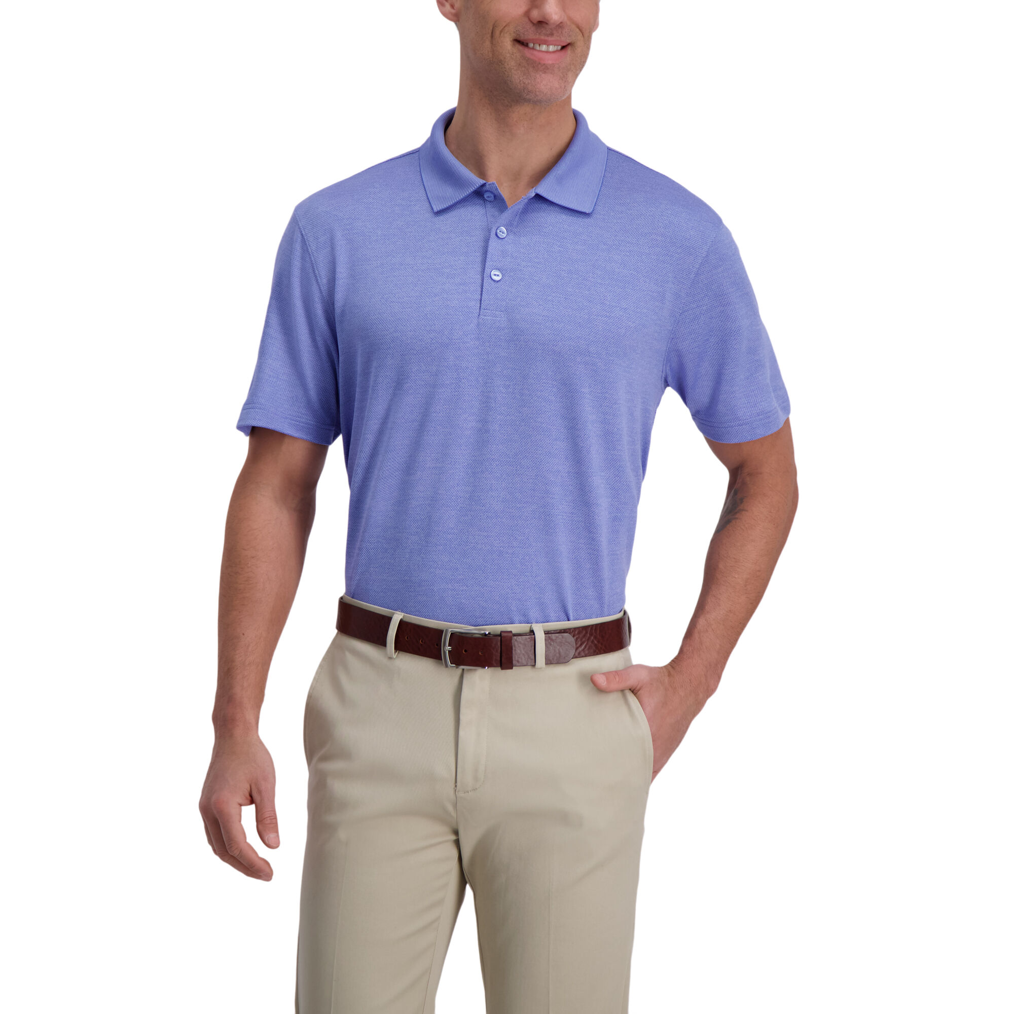 Haggar Cool 18 Pro Textured Golf Polo Wedgewood (028462 Clothing Shirts & Tops) photo