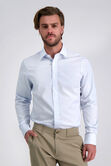 Premium Comfort Performance Cotton Dress Shirt - White &amp; Blue Stripe, Oatmeal view# 1