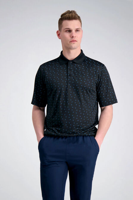 Short Sleeve Poly Polo, Black view# 1