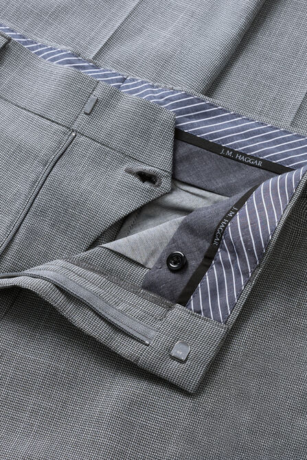 J.M. Haggar Micro Houndstooth Suit Pant, Med Grey view# 6