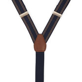 Stripe Y-Back Adjustable Clip Suspender, Heather Navy view# 2