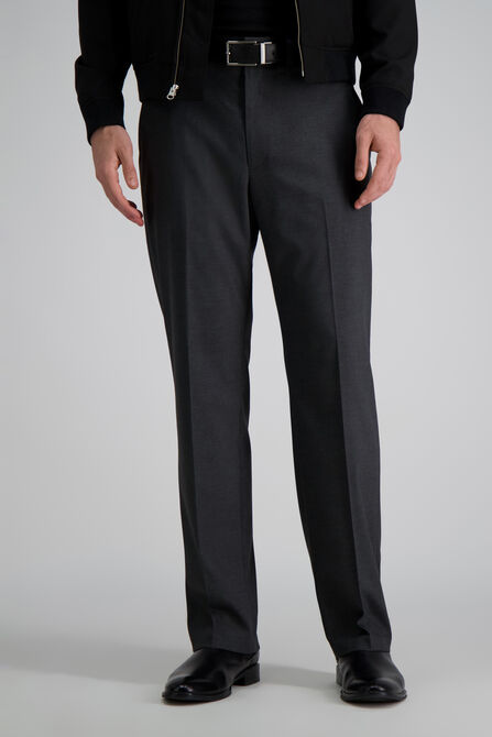 J.M. Haggar Dress Pant - Sharkskin, Dark Heather Grey view# 2