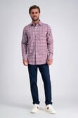 Premium Comfort Dress Shirt - White and Red Plaid, Navy view# 4