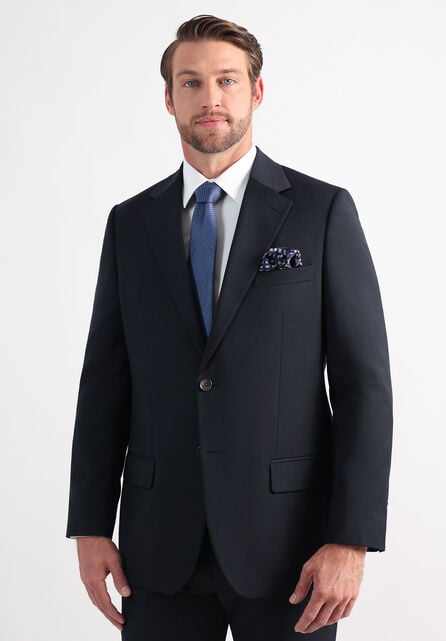 J.M. Haggar Wool Windowpane Suit Jacket, Navy