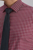 Premium Comfort Dress Shirt -  Dark Red Check, Red view# 5