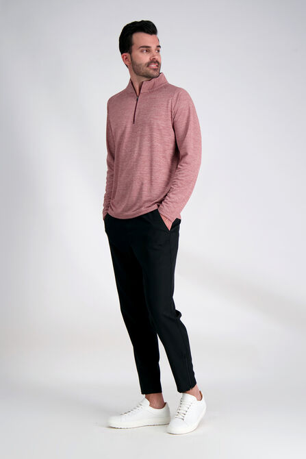 Quarter Zip Shirt, Heather Burgundy view# 3