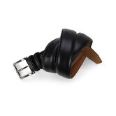 Leather Double Loop Belt - Black, Black view# 1