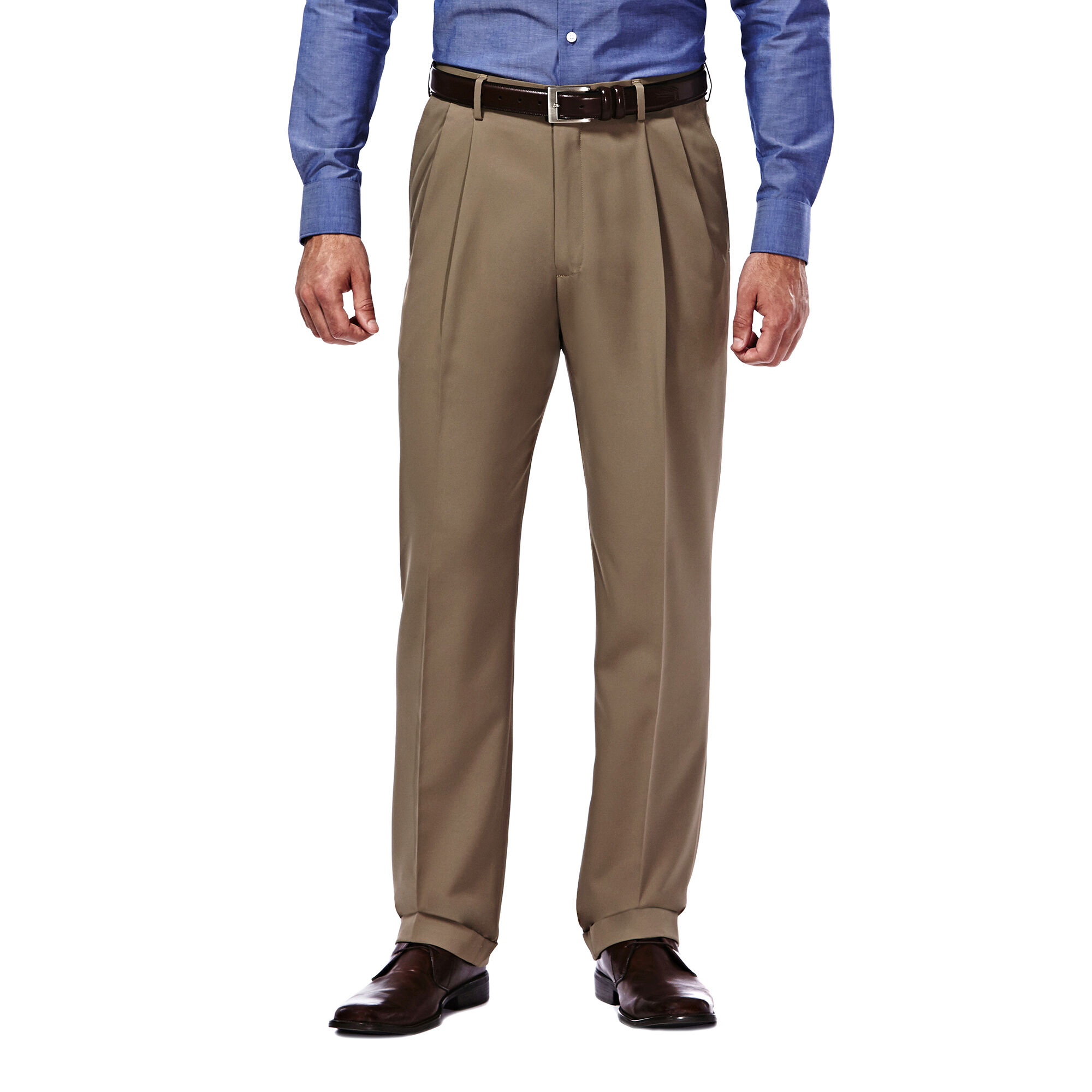Haggar Mynx Gabardine Dress Pant British Khaki (11111836245 Clothing Pants) photo