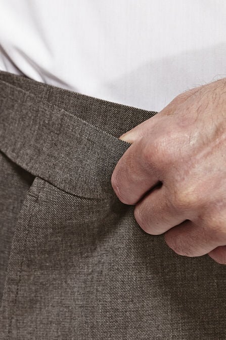 J.M. Haggar Premium Stretch Suit Pant - Flat Front, Medium Brown view# 4