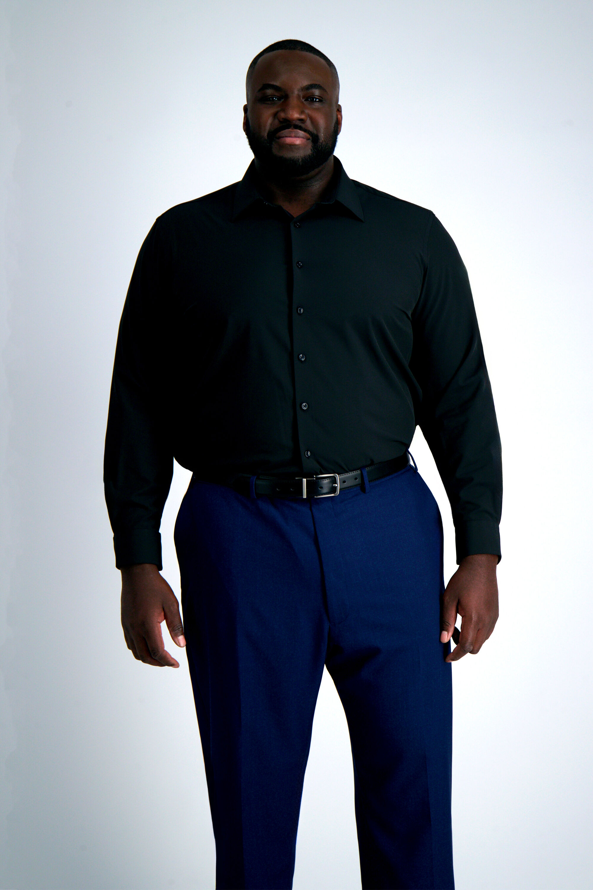 Men's black formal dress shirt hot sale