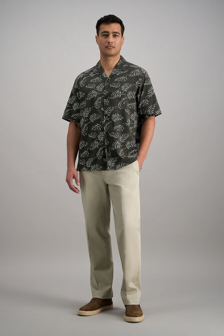 Short Sleeve Tropical Camp Shirt, Charcoal view# 3