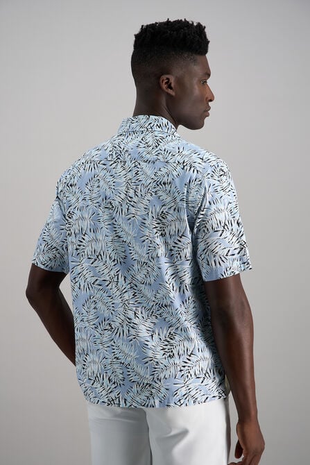 Short Sleeve Camp Shirt, BLUE view# 4