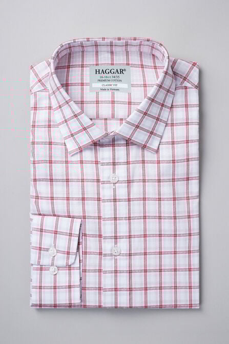 Premium Comfort Dress Shirt -  Light Grey Plaid, Grey view# 1