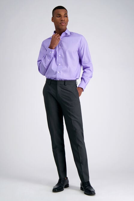 Premium Comfort Performance Cotton Dress Shirt - Lavendar, Purple view# 3