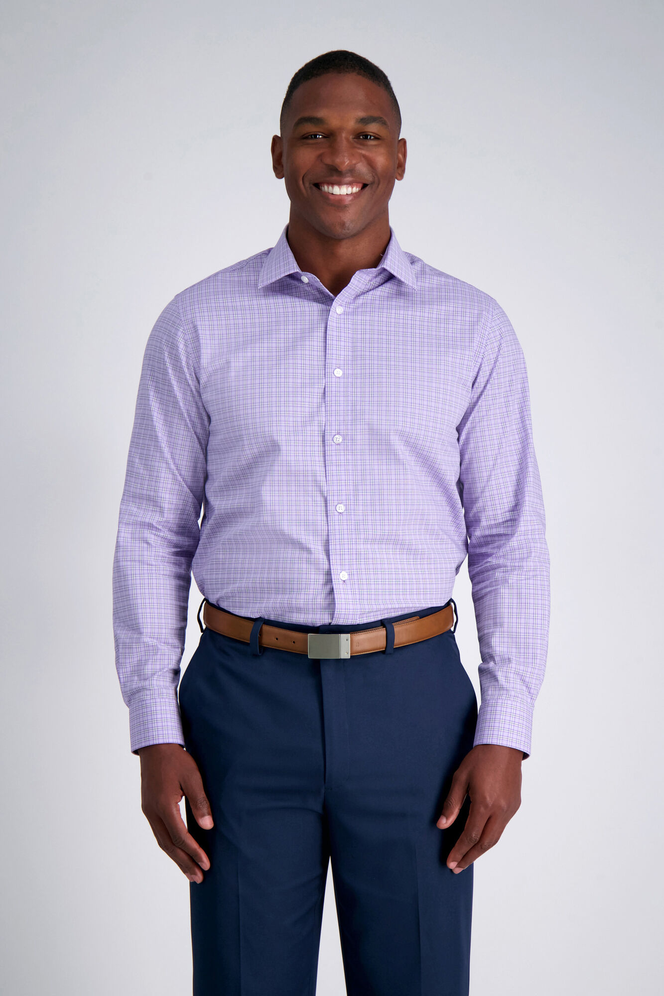 Haggar Premium Comfort Dress Shirt - Lilac Light Purple (HAG029HE520 Clothing Shirts & Tops) photo