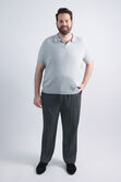 Big &amp; Tall Johnny Collar Ribbed Sweater, Heather Grey view# 3