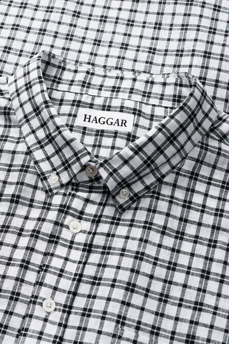 Big &amp; Tall Short Sleeve Button-Down Linen Shirt, White view# 4