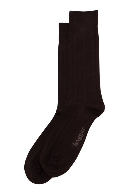 Dress Socks - Solid Ribbed, Bean view# 1