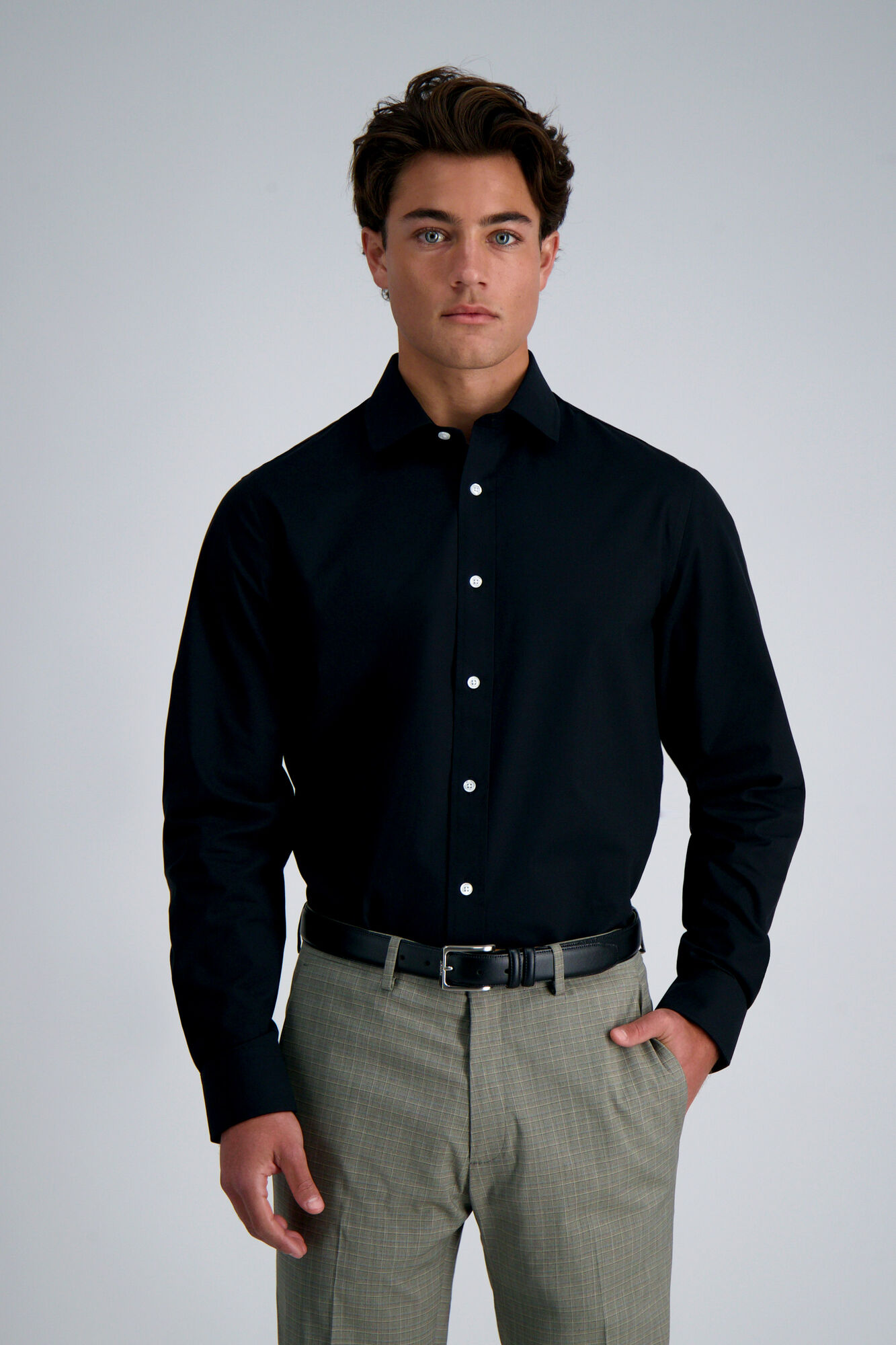 Haggar Premium Comfort Dress Shirt - Black Black (HAG021HE514 Clothing Shirts & Tops) photo