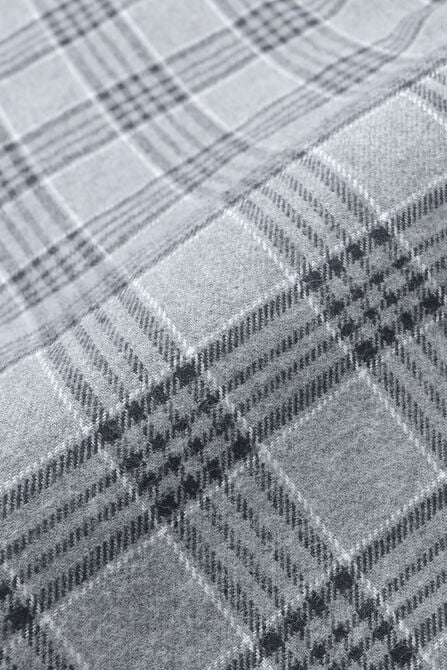 Long Flannel Plaid Shirt, Med Grey view# 6