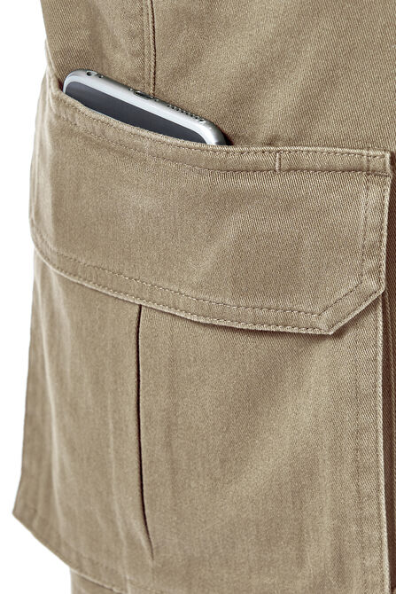 Stretch Cargo Short with Tech Pocket, Khaki view# 5