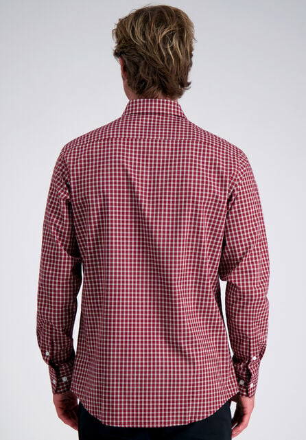 Premium Comfort Dress Shirt -  Dark Red Check, Red