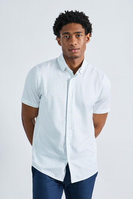 Short Sleeve Seersucker Performance Button-Down Shirt,  view# 1