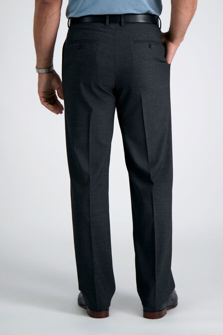 J.M. Haggar 4-Way Stretch Dress Pant - Sharkskin Windowpane, Black / Charcoal view# 4