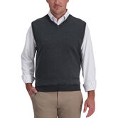 Basic V-Neck Sweater Vest, Sangria view# 1