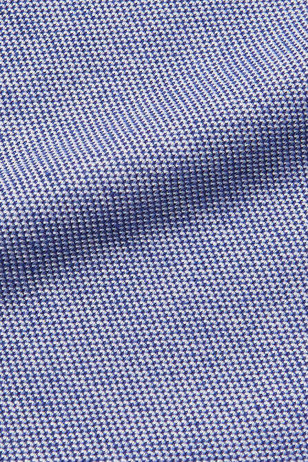 Long Sleeve 2-Color Pique Polo, BLUE view# 6