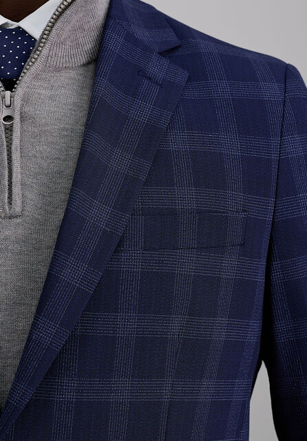 J.M. Haggar Large Check Coat, BLUE