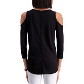 Flutter Sleeve Scoop Neck Top,  Black view# 2