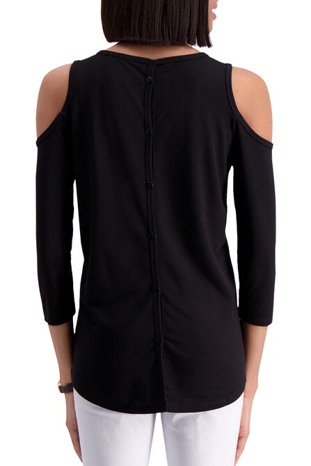 Flutter Sleeve Scoop Neck Top,  Black view# 2