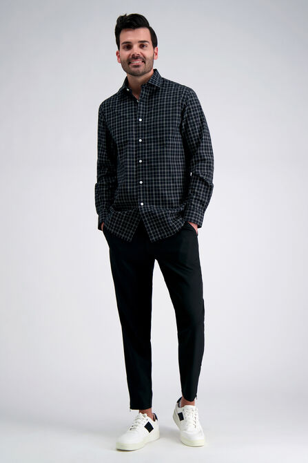 Premium Comfort Dress Shirt - Black Plaid, Graphite view# 3