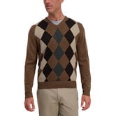 Argyle V-Neck Sweater, Bark view# 1