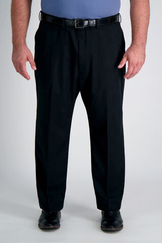 Big &amp; Tall Travel Performance Heather Twill Suit Pant, Black
