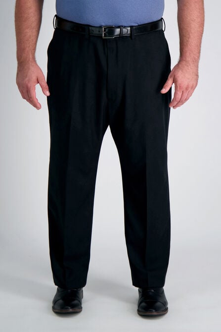 Big &amp; Tall Travel Performance Heather Twill Suit Pant, Black view# 1