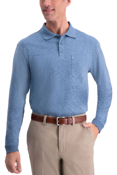 Heather Solid Knit Polo,  view# 3