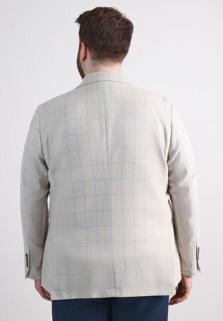 Big &amp; Tall J.M. Haggar Plaid Windowpane Sport Coat, Euro Blue