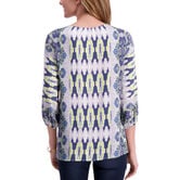 3/4 Sleeve Printed Blouse,  Canary view# 2