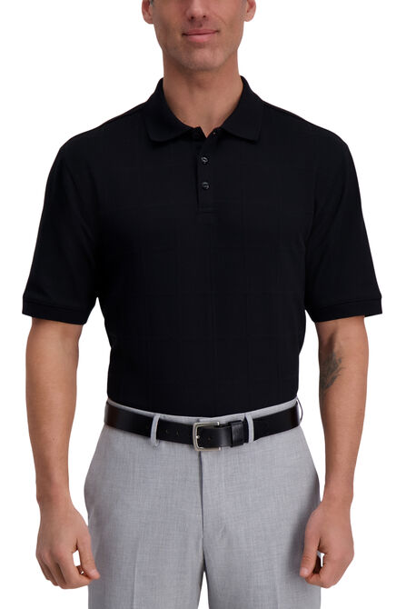 Large Box Print Polo, Black view# 1