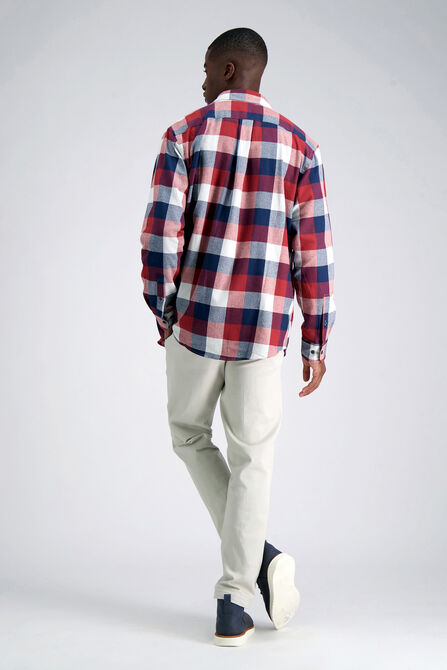 Long Sleeve Flannel Shirt, Red view# 5