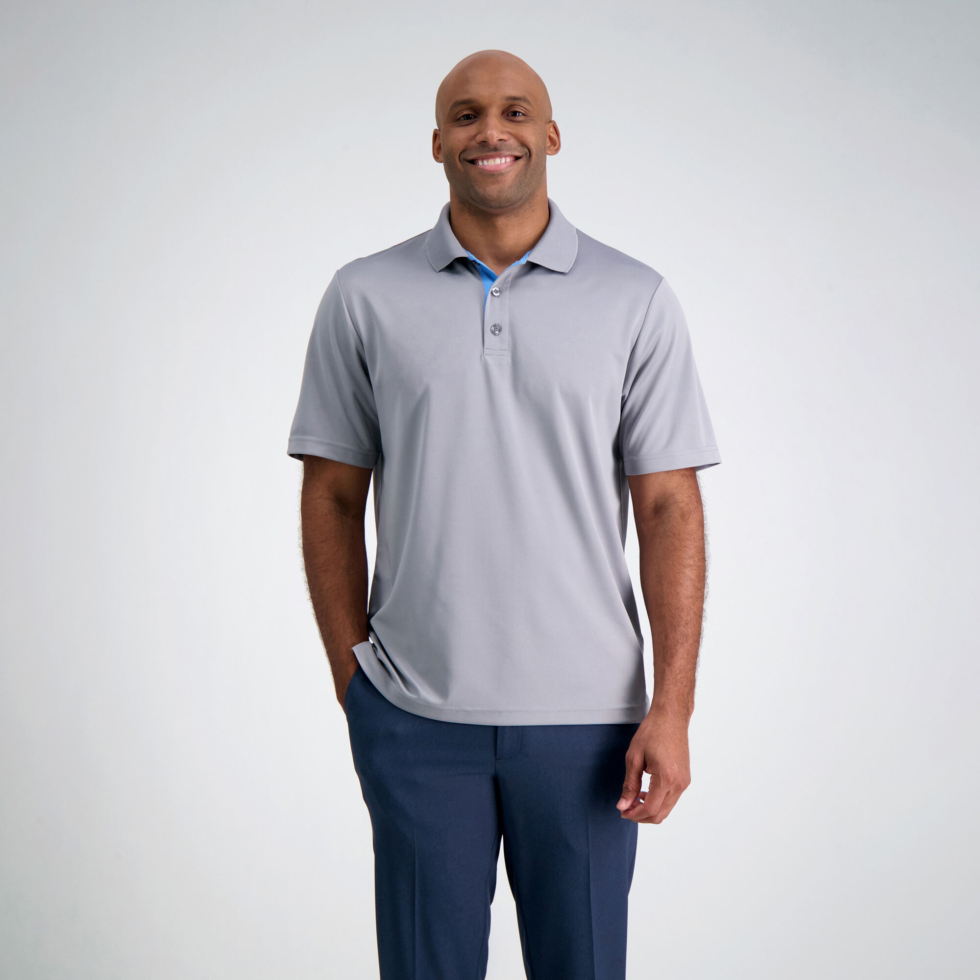 Haggar The Active Series Performance Poly Polo Med Grey (HK10070 Clothing Shirts & Tops) photo